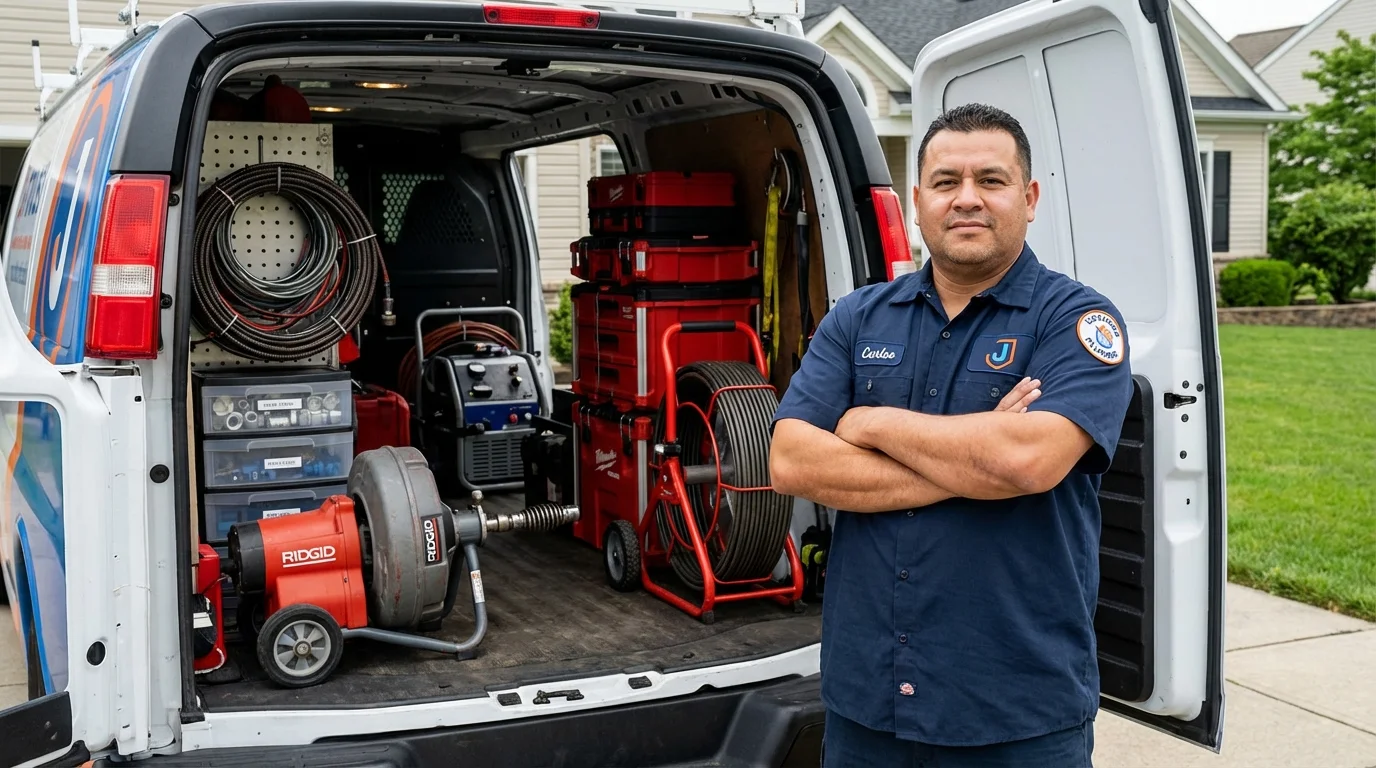 Professional drain cleaning equipment and Johns Plumbing LLC plumber in South Bend