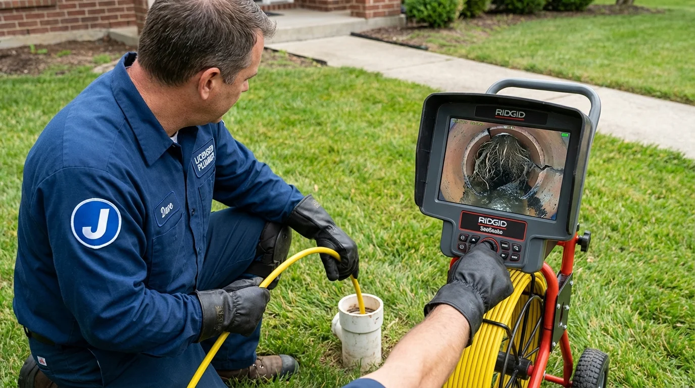 Sewer camera inspection being performed by Johns Plumbing LLC in South Bend